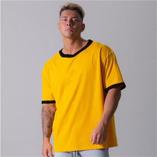 2021 Men T-shirt new jogger sports mens T-shirt spring summer round neck trend cotton fitness fashion short sleeve Men T-shir