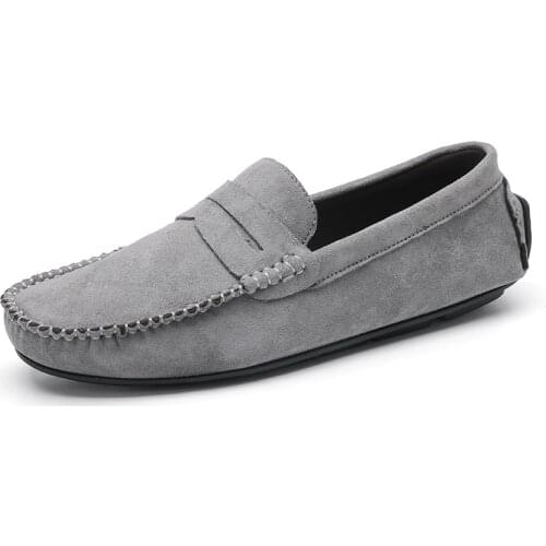 Classic Handmade Men Moccasins Minimalist Shoes for Men Flat Suede Leather Concise Mens Casual Loafers Comfort Driving Footwear