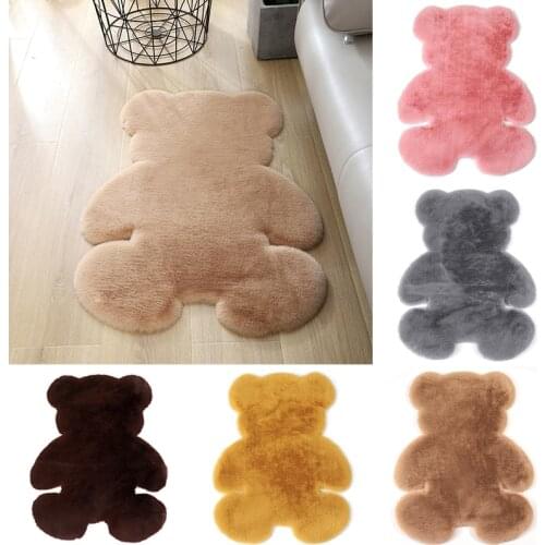 Soft Plush Bear Carpet For Living Room Baby Room Anti-slip Rug Bedroom Water Absorption Carpet Rugs Animal Shape Mat Wholesale