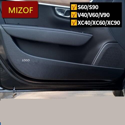 Carbon Fibre Interior Doors Panel Anti-Kick Protective Sticker For Volvo XC40 XC60 XC90 S60 S90 V40 V60 CAB273