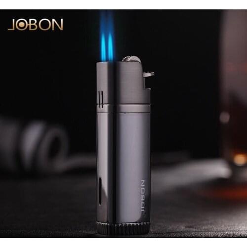New Triple Torch Turbo Lighter Powerful Windproof Metal Jet Cigar Lighter Grinding Wheel 1300 C Butane Lighter Gadgets For Man
