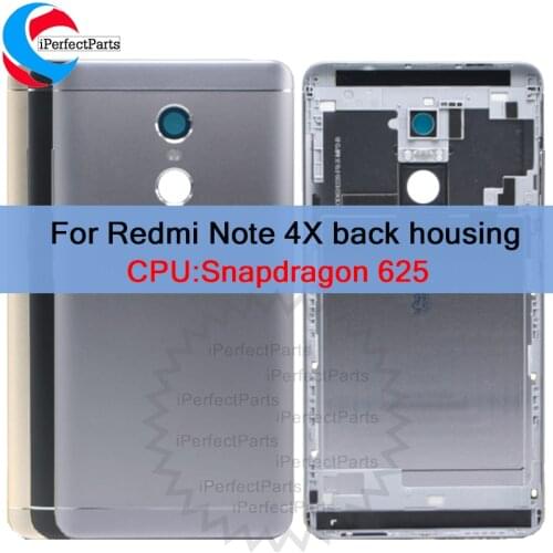 New rear Housing For XIAOMI Redmi Note 4X Back Battery Cover Case + Power Volume Button Camera Lens For XIAOMI Redmi Note 4X
