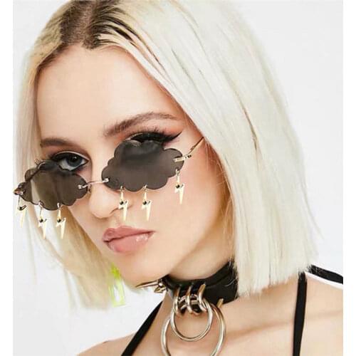 Cloud Sunglasses Double Color Fashion Modelling Of Lightning Irregular Glasses Frameless Decorative Party