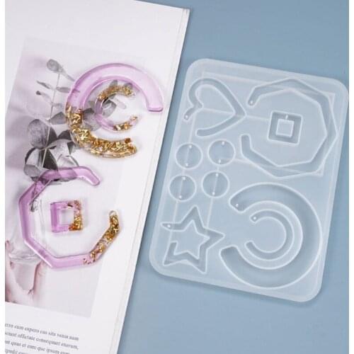 Crystal Epoxy Resin Mold Earrings Pendants Casting Silicone Mould DIY Crafts Jewelry Ear Drop Dangle Making Tools