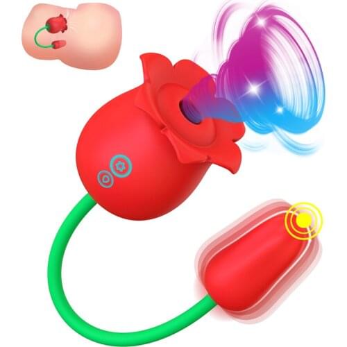 Rose Shape Vagina Sucking Vibrators Intimate Good Nipple Sucker Oral Licking Clitoris Stimulation Powerful Sex Toys for Women