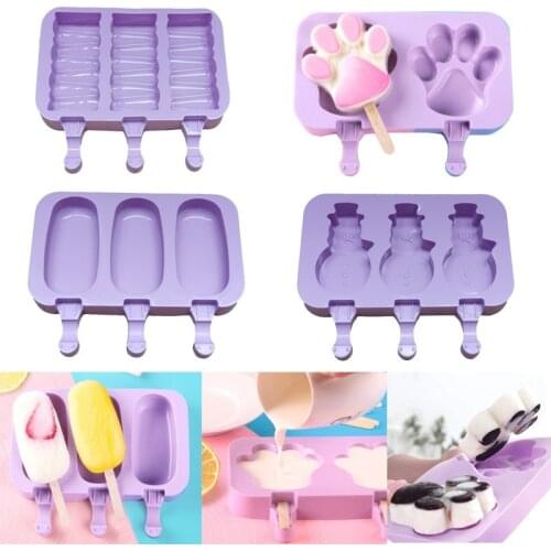 Silicone Ice Cream Mold Jelly Ice Hockey Machine DIY Food Supplement Tool Popsicle Stick