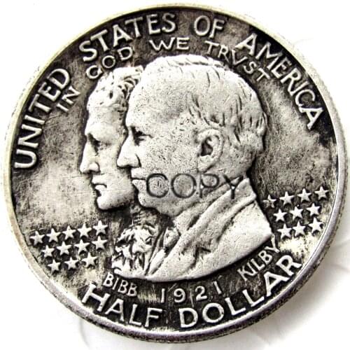USA 1921-Alabama Centennial Copy Coins Silver Plated
