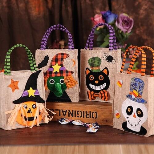 Halloween Candy Bag Children Gift Candy Bag Begging Candy Bag Tote Bag Shopping Bag Ornaments Ghost Festival Props Decoration