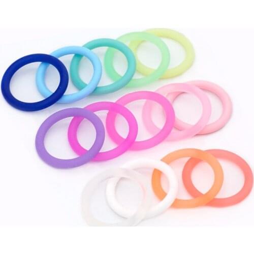 Sutoyuen 50pcs BPA Free Silicone Adapter O Rings Baby Dummy MAM Pacifier Chain Clips Adapter Holder O Rings 14 Colors
