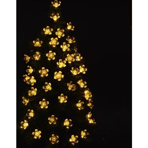 Solar 50 LEDS 7M Peach Flower Solar Lamp Power LED String Fairy Lights Solar Garlands Garden Christmas Decor For Outdoor