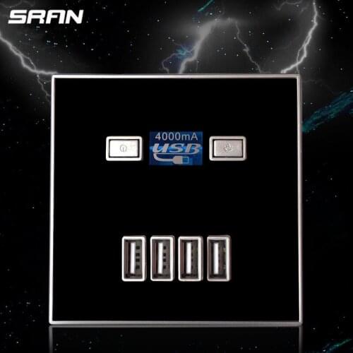 4000MA High Quality wall socket with usb socket Universal 4 USB Port Wall Face Plate 36V.220V 10 A Available