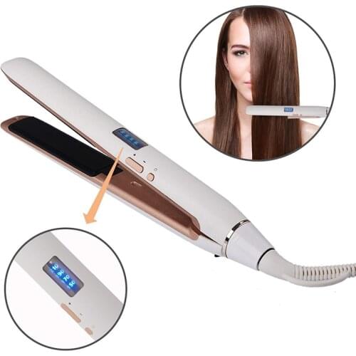 Professional flat iron hair straightener fast electric straightening iron ceramic styling tool 110-240v LCD digital display