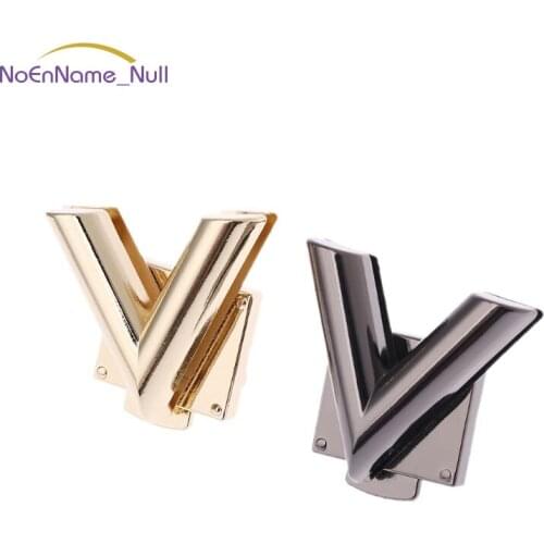 V Shape Clasp Turn Locks Twist Lock Metal Hardware For DIY Handbag Shoulder Bag Purse JUL29