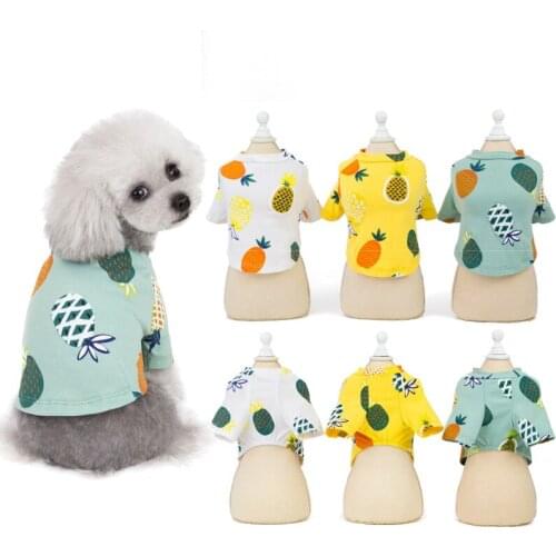 Pet Dog Clothes Summer Puppy Shirts Spring Pineapple T Shirts for Dogs Corgi Teddy Pomeranian Yorkie Chihuahua Poodle Costumes