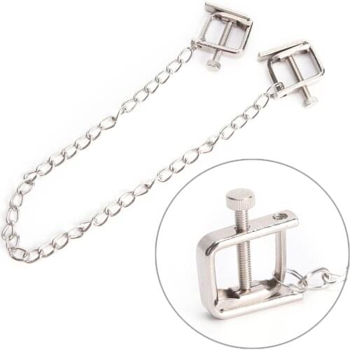 12styles Body jewelry Breast Stimulator Nipple Clips Stainless Steel Metal Chain Nipple Clamps For Women Exotic Accessories