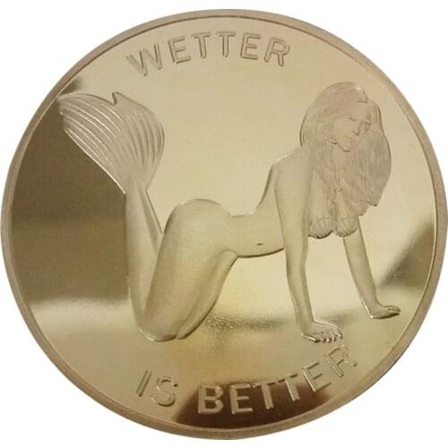 1PC Sexy Coin Commemorative Mermaid Challenge Coin Sexy Art Collection for Souvenir Gift