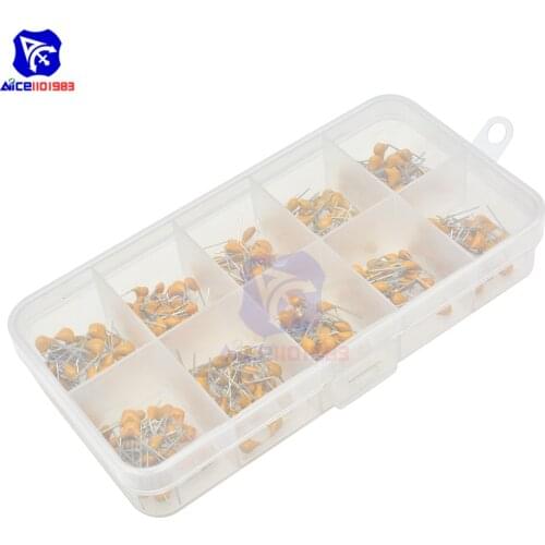 Diymore 300PCS/Lot 10 Values Commonly Used Monolithic Ceramic Capacitors Assorted Kit 10PF -100NF Electronic Components