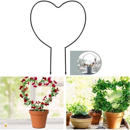 2PC Round/Heart-Shaped Garden Trellis For Climbing Plant Flower Rack Potted Plant Vines Climbing Support Frame Garden Decorative
