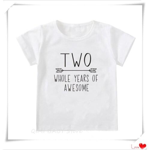 2nd Birthday Shirt Baby Boy 2 Year Old Toddler Kids Outfit Second Two T-Shirt Party Casual Clothes Brothers Tshirts Wear
