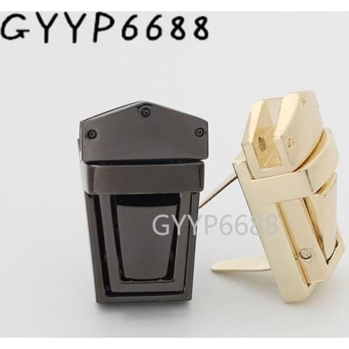 5sets 21*34mm high quality rectangle shape metal lock for woman handbags press lock factory direct sale purse hardware