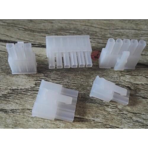 5557 4.2mm 1*2 1*3 1*4 1*5 1*6Pin male plug Plastic shell for car computer power connector transparent white Housing