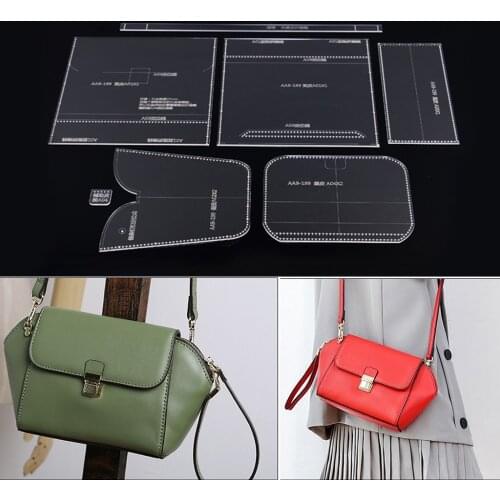 7pcs Clear Shoulder Bag Handbag Template Acrylic Leather Pattern DIY Crafts
