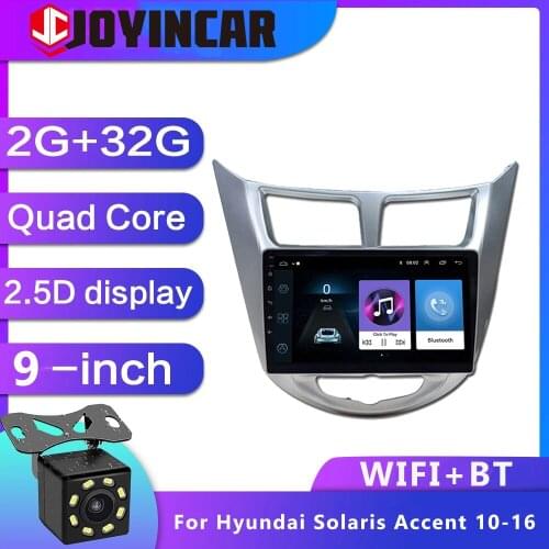 JOYINCAR For Hyundai Solaris 1 2010 - 2016 Car Radio Multimedia Video MP5 Player Navigation GPS Android 9.1 No 2din 2 din dvd