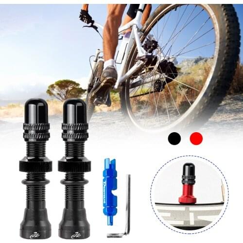 Tubeless Schrader Valve with Valve Core Remover 40mm CNC Machined Anodized Valves for MTB Road Bike Tubeless Rims