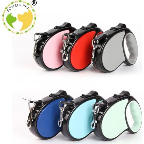 Bonzerpet 3M 5M Dog Leash Nylon Retractable Rope For Small Medium Dogs Cats Pet Automatic Walking Lead Teddy Bulldog Puppy