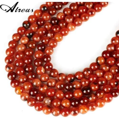 Natural Stone Red Onyx Agates Beads Crystal Round Loose Spacer Beads 8MM For Jewelry Making DIY Needlework Craft 15