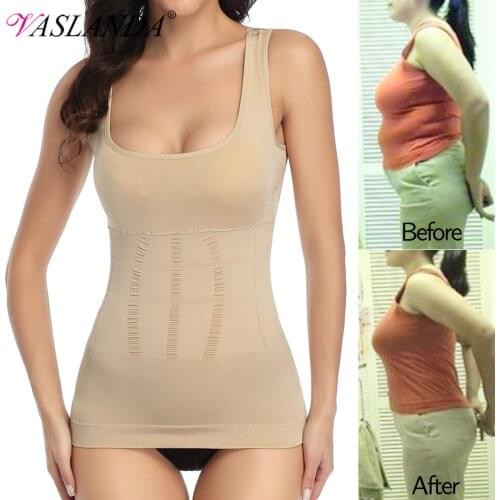 Women Shapewear Tank Tops Built-in Bra Compression Tanks Waist Trainer Vest Body Shaper Tummy Control Shirts Slimming Underwear