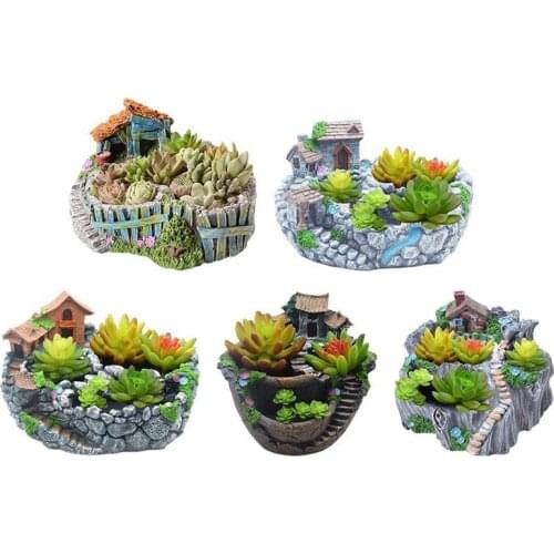 Flower Pot Ceramic Vase Planter Desktop Ornaments Home Decor Garden Pot Succulent Pot Flower Basket Plant Pot Garden Decoration