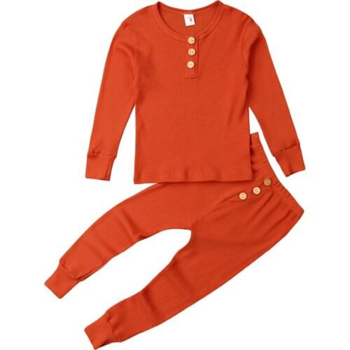 5 Colors Baby Kids Winter 2pcs Set Toddler Kids Girl Boy Set Casual Sleepwear Nightwear Home Clothes Sets Tracksuit 1-6 Years