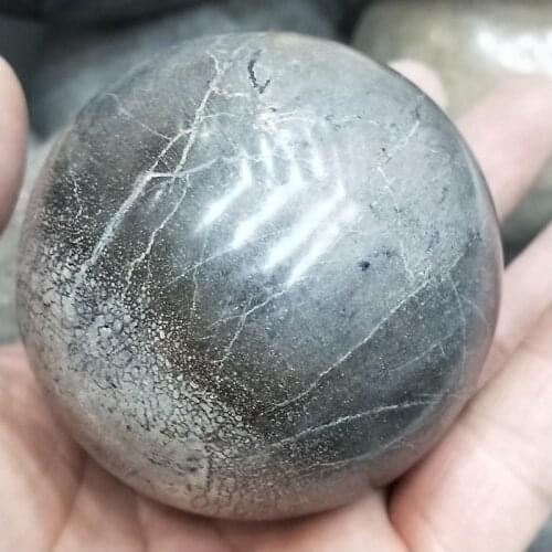 Dhxyzb 45-70mm Natural Dinosaur bone fossil sphere stone ball Quartz Crystal Mineral gift Wooden base Healing Reiki home Decor