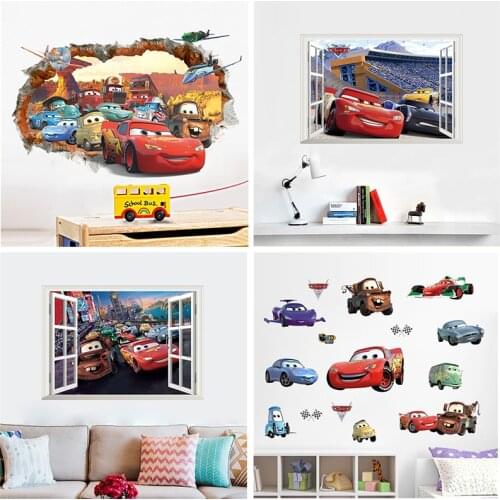 Disney cars lightning McQueen 13 style 3D effect wall stickers for kids boy room wall decal mural art DIY posters home decor