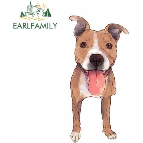 EARLFAMILY 13cm x 6.5cm For Pitbull Steeley Funny Car Stickers Cartoon Air Conditioner Decal Waterproof Occlusion Scratch Decor