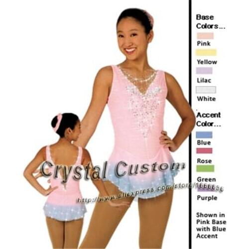 Beautiful Girls Ice Skating Dresses With Spandex Graceful New Brand Figure Skating Competition Dress Custom DR2687