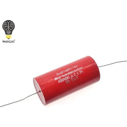 2PCS 400VDC 20uf Red Tubulor Generic Audiophiler MKP Axial Coupling Capacitor for HIFI AUDIO Speaker Guitar AMP