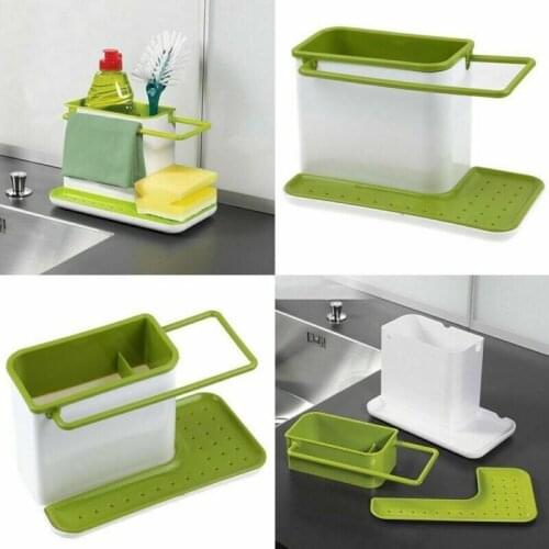 Kitchen Sponge Drainage Rack Multi-function Dishes From The Drain Slot Storage Rack Tableware Towel Rack Kitchen Cleaning