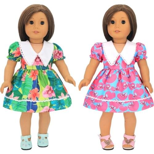 American 18 Inch Girl Doll Clothes Summer Dress fit 43cm Newborn Baby Zapf & Nenuco Dolls, 18 Inch Toys Doll Clothing Accessorie