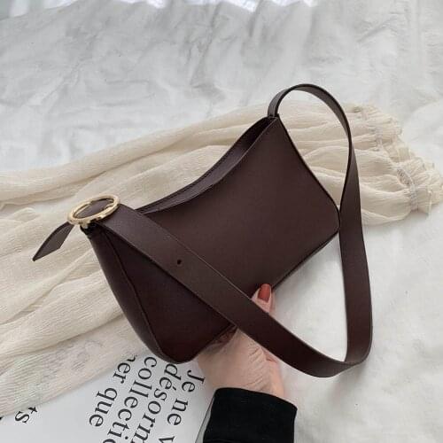 Cute Solid Color Small PU Leather Shoulder Bag For Women 2021 Summer Simple Handbags and Purses Female Travel Totes High Quality