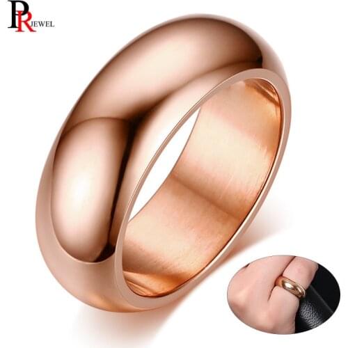 Fashionable Rose Gold Color Wedding Bands Rings for Men Women Unisex bague Bijoux