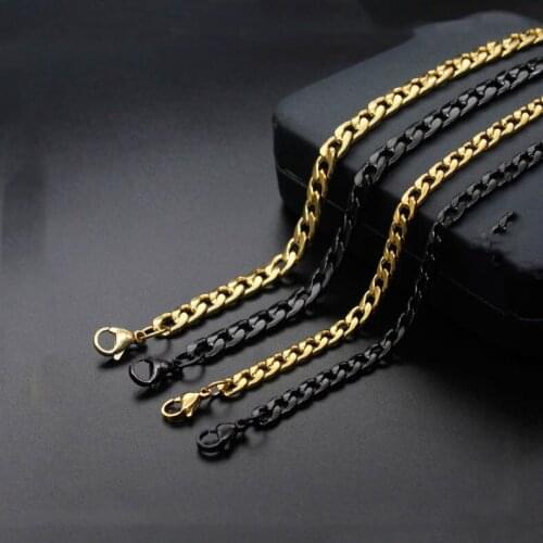 Fashion simple titanium steel plated jewelry necklace stainless steel black necklace sweater chain jewelry hot sale
