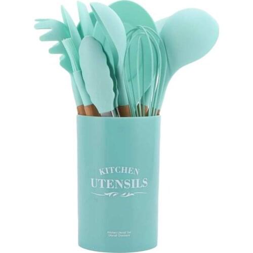 Spatula Set Silicone Heat Resistant /Set Kitchen Utensil Set Non‑Stick with Storage Container for Cooking Kitchen