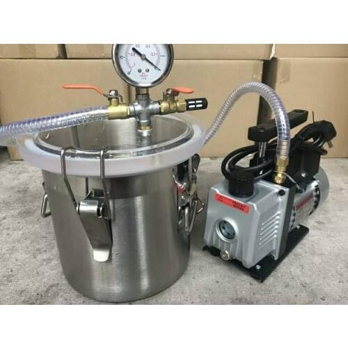 New 7 Gallon 400mm*400mm Stainless Steel Vacuum Chamber Kit 15.7" Diameter 1/2" Acrylic Lid with 6CFM Vacuum Pump
