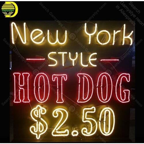 Neon light Signs for New York Style Hot Dog Neon Bulbs sign Lamps Glass Handcraft Bar display neon Letrero Neons enseigne lumine