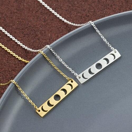 Wholesale 10pcs Long Chain Necklace For Women Classic Moon Phase Lunar Eclipse Choker Necklace Collares Mujer Bijoux