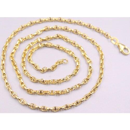 Real 18K Yellow Gold Women Men Necklace Anchor Chain 19.6inch 2.5mmW 4-4.5g / Lobster Clasp GUARANTEED PURE 18K Gold