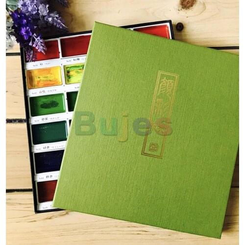 Japanese ZIG Kuretake Gansai Tambi Professional Solid Watercolor Paint Pigment Set,Starry/Pearl/Gem Colors Pigment for Painting