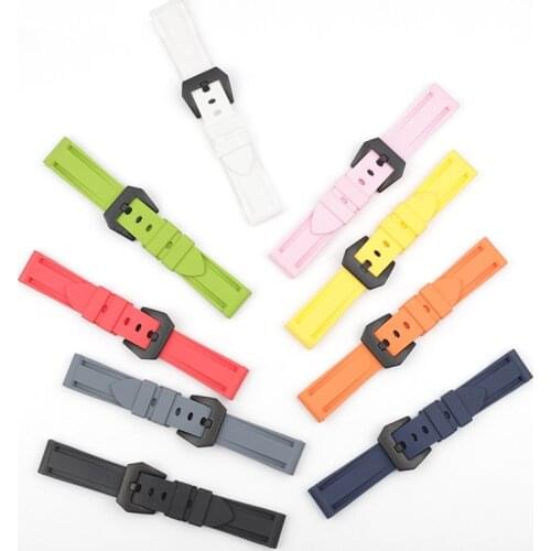 20mm 22mm 24mm blue orange white black silicone sport strap fit universary watch